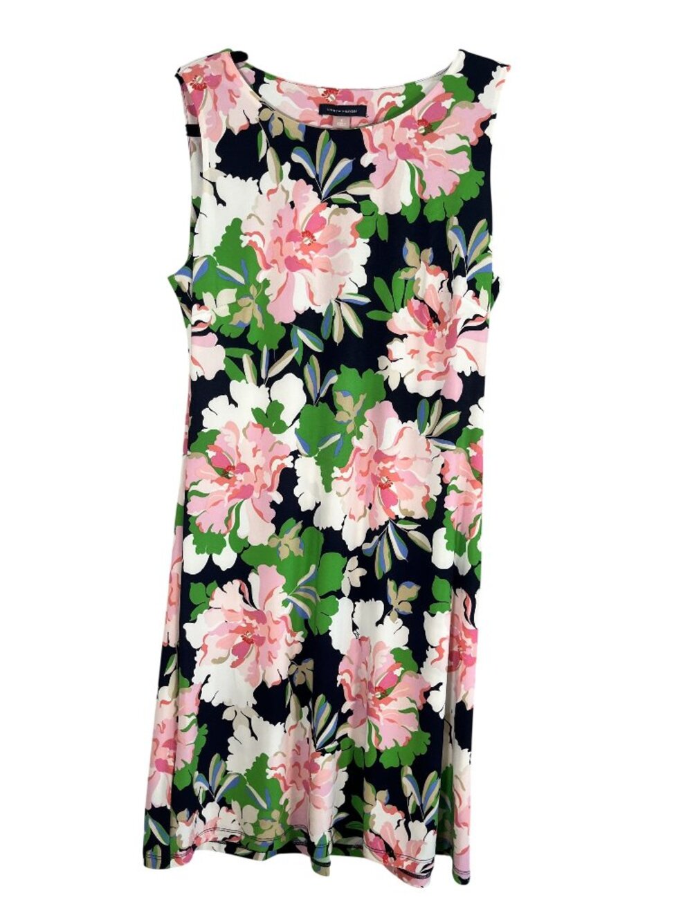 Colorful Floral Tank Dress‎ 6 Pink Preppy Resort Feminine Botanical Summer Chic